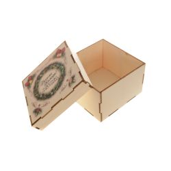 Коледна кутия с капак - 10х10см