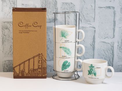 ЧАША С ДРЪЖКА 4БР. НА СТОЙКА ЛИСТА