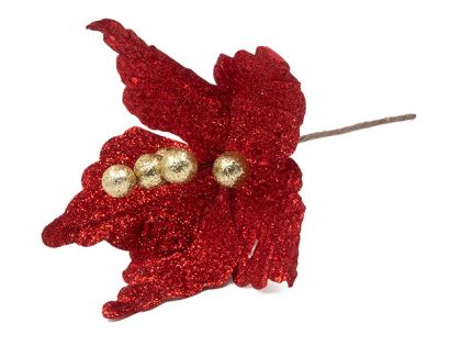 ИЗКУСТВЕНО ЦВЕТЕ КОЛЕДНА ЗВЕЗДА 18СМ. ЧЕРВЕНО