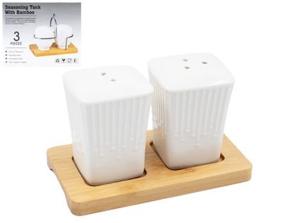 КОМПЛЕКТ ЗА СОЛ И ПИПЕР 7.5/12.5СМ. 3Ч. КЛАСИК РЕБРО