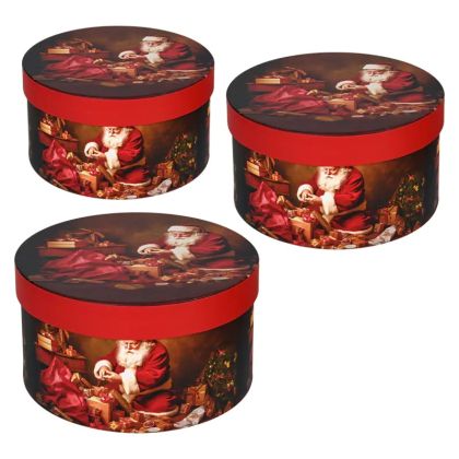 Коледни кутии 3бр. / кръгли / 