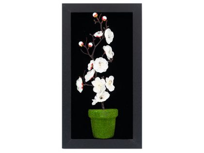 КАРТИНА 3D ОБЕМНА ЧЕРЕШОВ ЦВЯТ 40/22СМ. БЯЛО