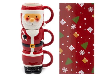 КОЛЕДНА ЧАША С ДРЪЖКА 3БР. ДЯДО КОЛЕДА