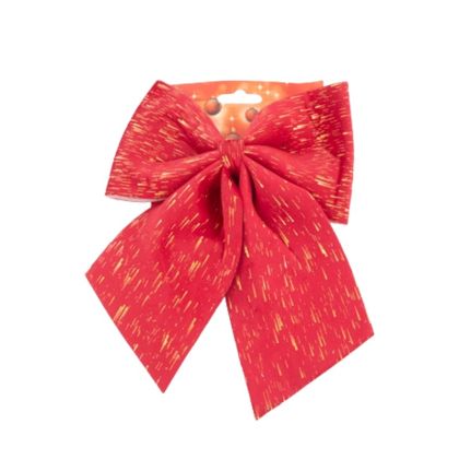 КОЛЕДНА ДЕКОРАЦИЯ ПАНДЕЛА 20/24СМ. ЧЕРВЕНО/ЗЛАТНИ ПРЪСКИ