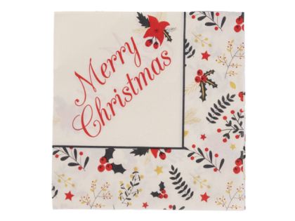 КОЛЕДНИ САЛФЕТКИ 33/33СМ. 20БР. ЧЕСТИТА КОЛЕДА