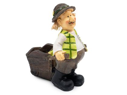 ГРАДИНСКА ДЕКОРАЦИЯ КАШПА ДЯДО С КОЛИЧКА 18СМ.