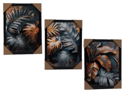 КАРТИНА С КАМЪНИ 30/40СМ. ТРОПИЧЕСКИ ЛИСТА