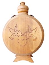 Бъклица 500 мл метал / лак / Кумска ракия / Гълъби /