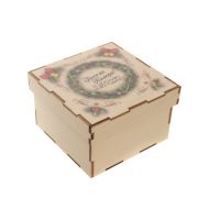 Коледна кутия с капак - 10х10см