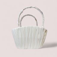 Овална кошница Handbag White / Cream