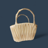 Овална кошница Handbag White / Cream