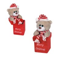 Плюшено коледно мече с кутия
