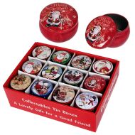 Коледна метална кутия / кръгла / 