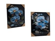 КАРТИНА С КАМЪНИ 40/50СМ. ОРХИДЕЯ В СИНЬО