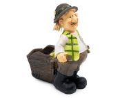 ГРАДИНСКА ДЕКОРАЦИЯ КАШПА ДЯДО С КОЛИЧКА 18СМ.