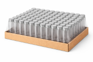 Стъклено шишенце 2.2х6см. с метална капачка / Кашон 1200 броя.